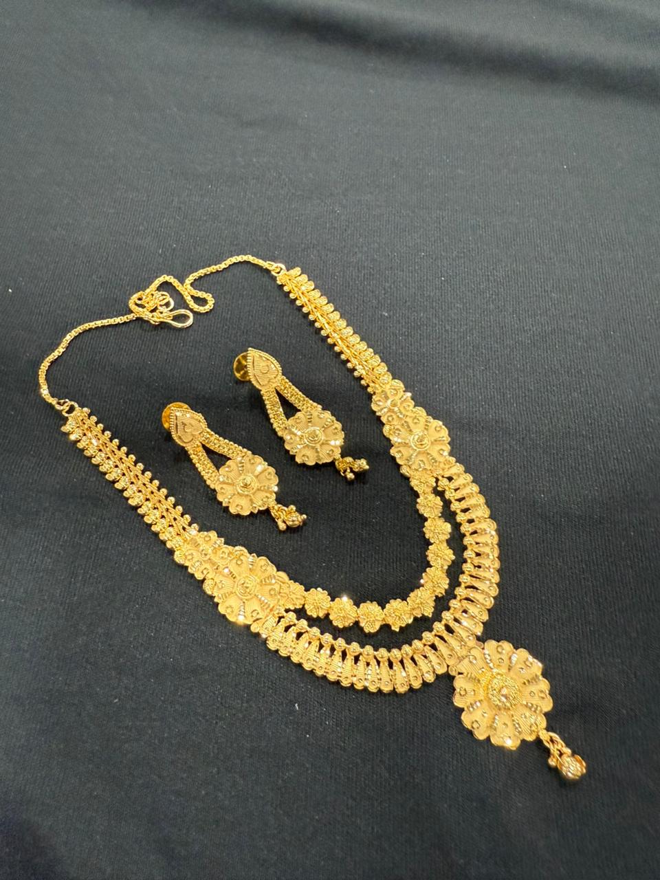 Gold polish necklace set hotsell