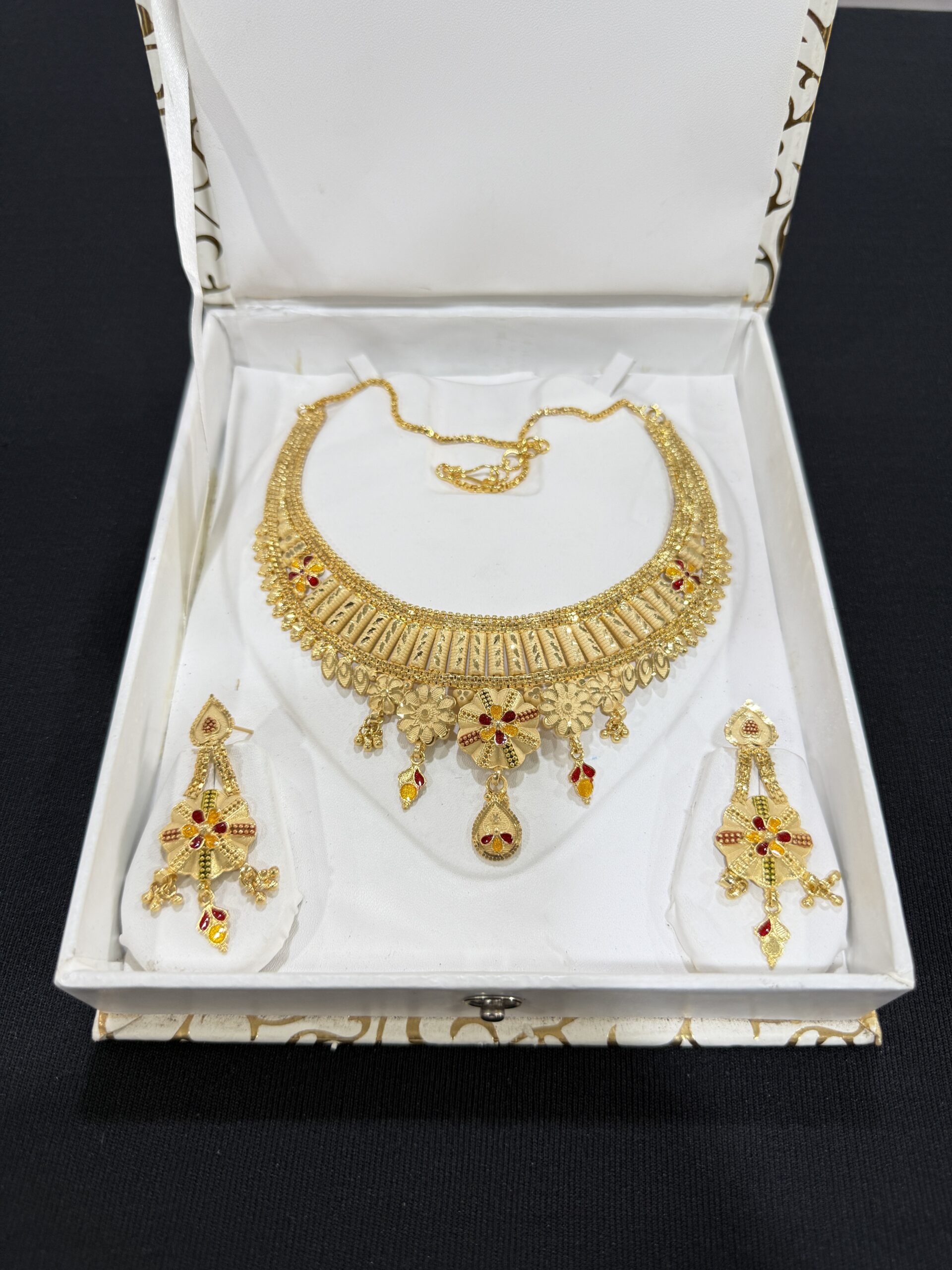 Gold Polish Necklace Set _1881 – The Jewellary Place
